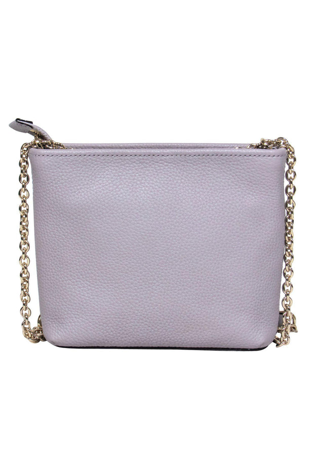 Kate Spade - Light Grey Pebbled Leather Gold Chain Crossbody