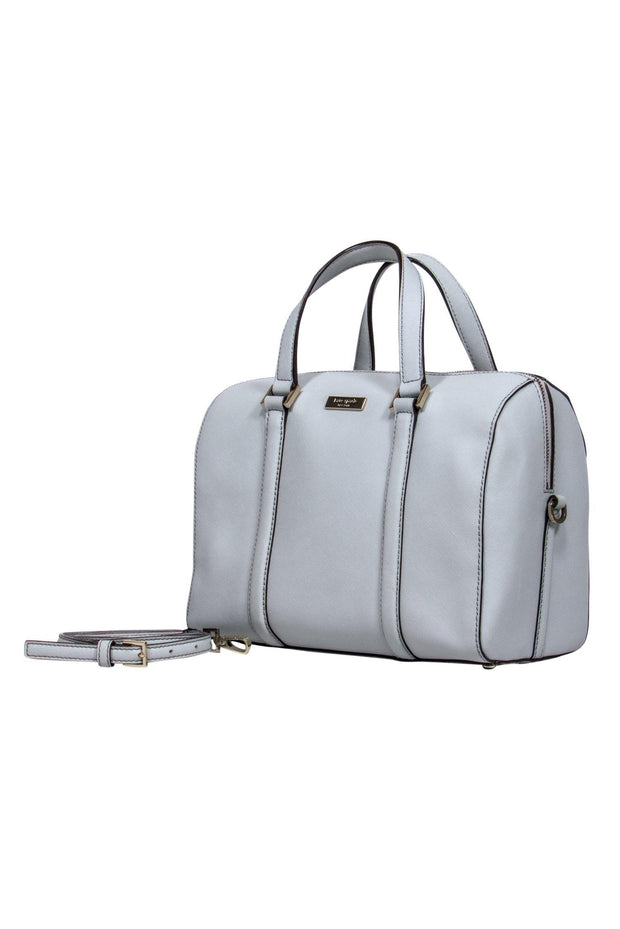 Current Boutique-Kate Spade - Light Grey Textured Leather Convertible Satchel
