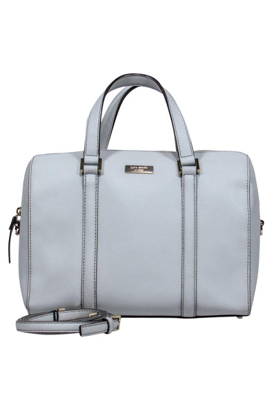 Current Boutique-Kate Spade - Light Grey Textured Leather Convertible Satchel