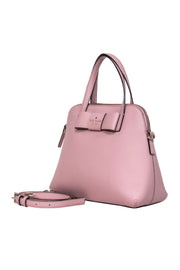 Current Boutique-Kate Spade - Light Pink Pebbled Leather Convertible Satchel w/ Bow