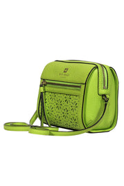 Current Boutique-Kate Spade - Lime Green Leather Crossbody w/ Floral Cutouts