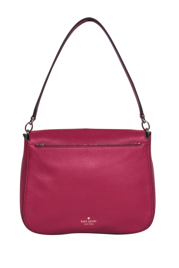 Current Boutique-Kate Spade - Magenta Pebbled Leather Fold-Over Convertible Crossbody