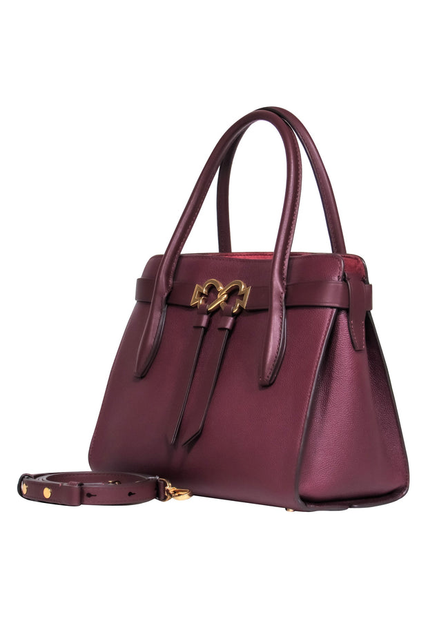 Current Boutique-Kate Spade - Maroon Double Handle Mini Tote Bag w/ Crossbody Strap
