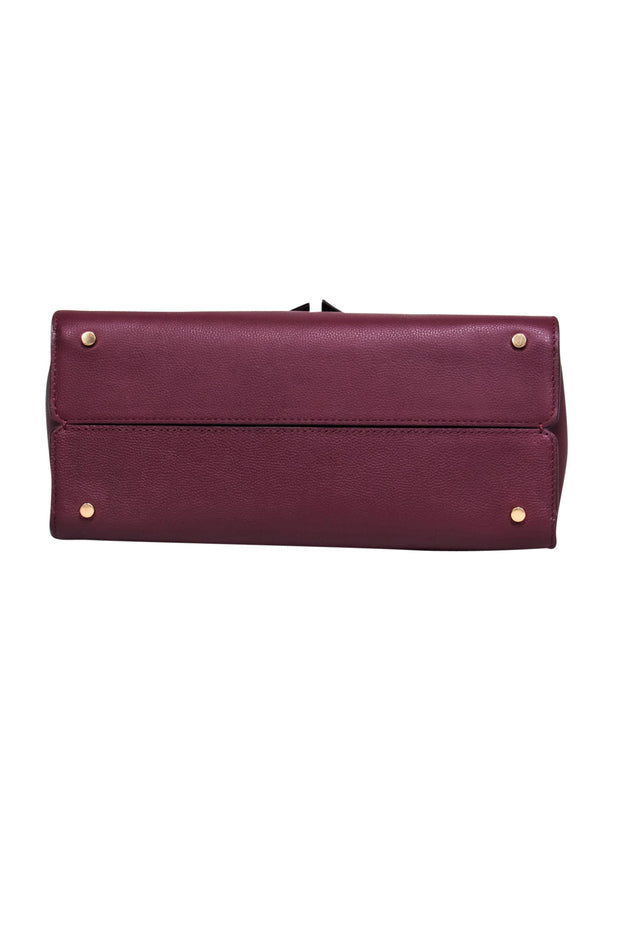 Current Boutique-Kate Spade - Maroon Double Handle Mini Tote Bag w/ Crossbody Strap