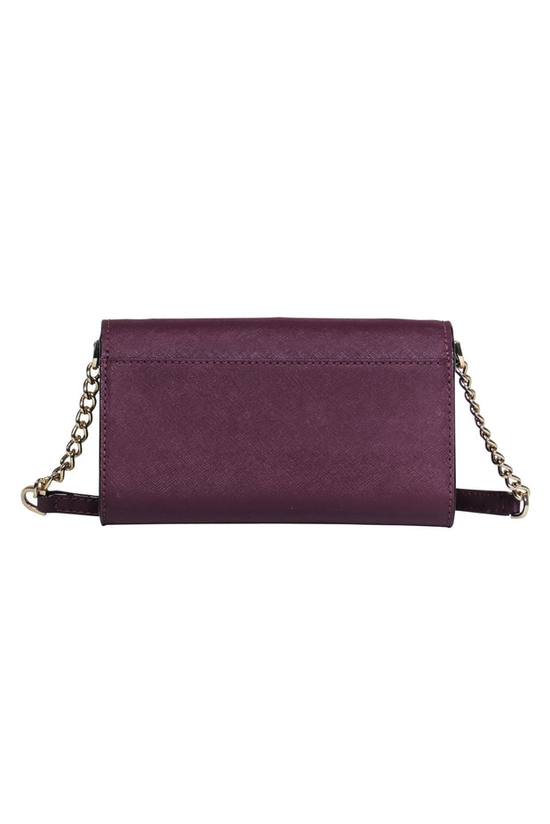 Current Boutique-Kate Spade- Maroon Saffiano Leather Crossbody