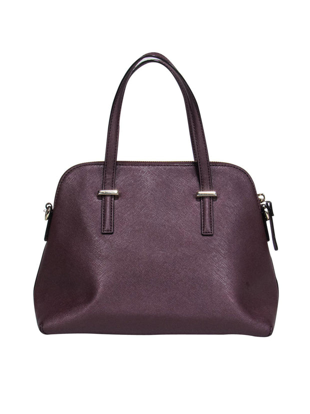 Current Boutique-Kate Spade - Maroon Textured Leather Convertible Satchel