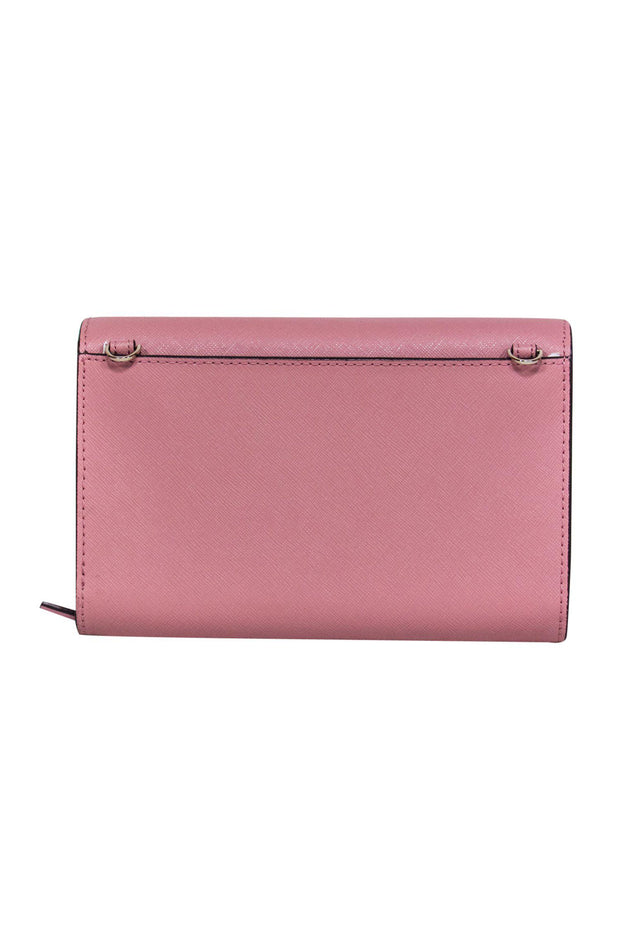 Current Boutique-Kate Spade - Mauve Textured Leather Crossbody Wallet