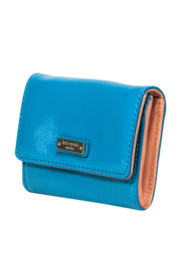 Current Boutique-Kate Spade - Mini Teal Patent Leather Wallet