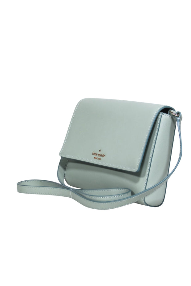 Current Boutique-Kate Spade - Mint Green Leather Fold-Over Crossbody