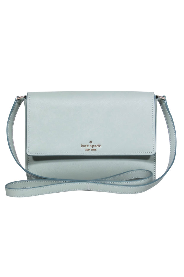 Kate Spade - Mint Green Leather Fold-Over Crossbody – Current Boutique