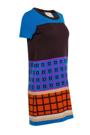 Current Boutique-Kate Spade - Multi Patterned Short Sleeved Sweater Shift Dress Sz S