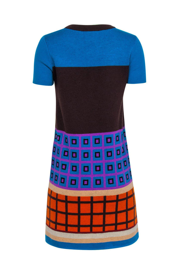 Current Boutique-Kate Spade - Multi Patterned Short Sleeved Sweater Shift Dress Sz S