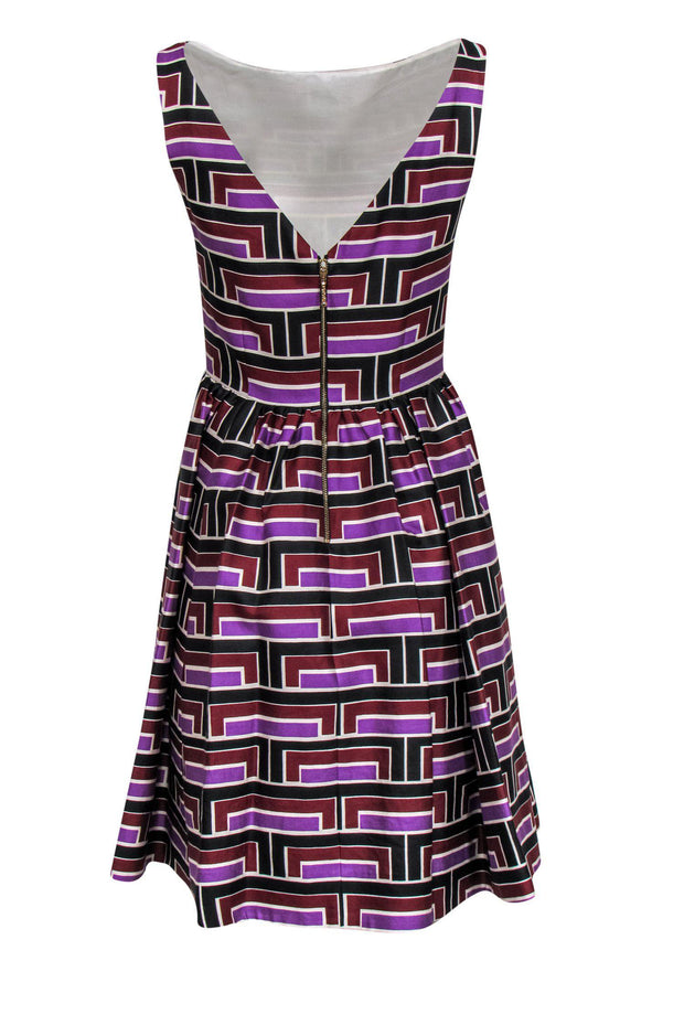 Current Boutique-Kate Spade - Multicolored Geometric Print Fit & Flare Dress Sz 2