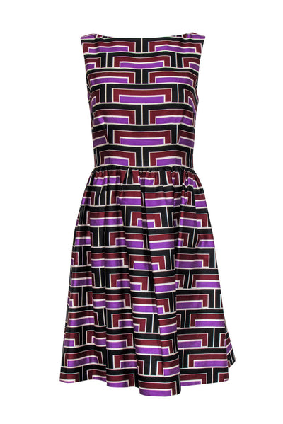 Current Boutique-Kate Spade - Multicolored Geometric Print Fit & Flare Dress Sz 2