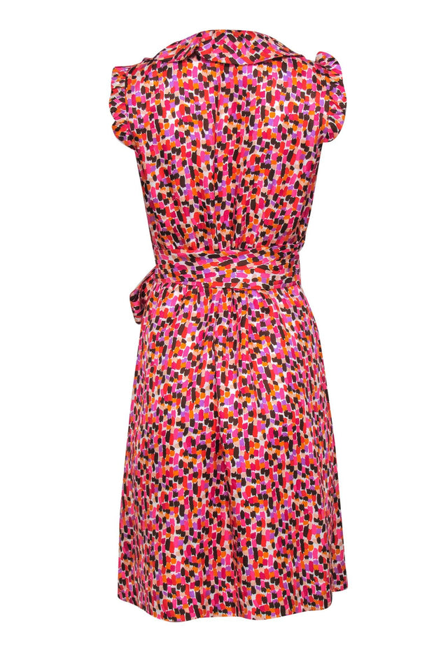 Current Boutique-Kate Spade - Multicolored Satin Ruffle Wrap Dress Sz 10