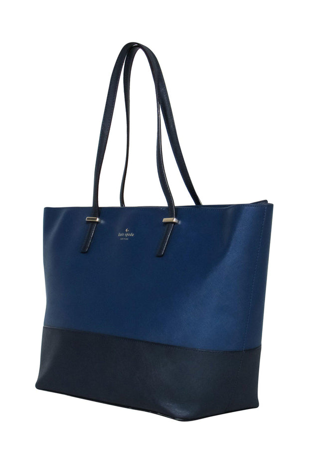 Current Boutique-Kate Spade - Navy & Black Textured Zippered Tote