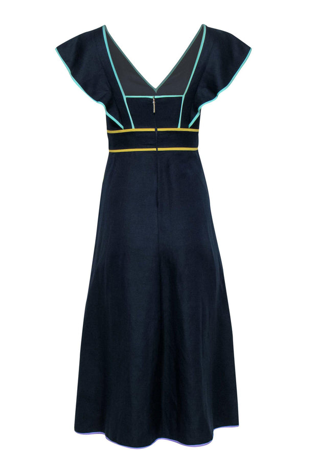 Current Boutique-Kate Spade - Navy Cap Sleeve Sheath Dress w/ Pastel Piping Sz 0