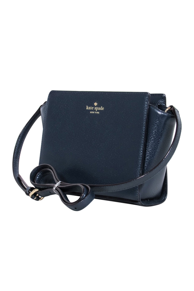 Micro Crossbody Handbag Royal Blue Leather - Eyes Embroidery – Min & Mon