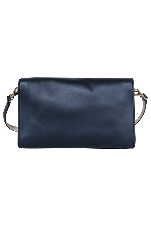 Current Boutique-Kate Spade - Navy Smooth Leather Crossbody w/ Cream Trim