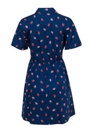 Current Boutique-Kate Spade - Navy Strawberry Print Short Sleeve Fit & Flare Dress Sz M