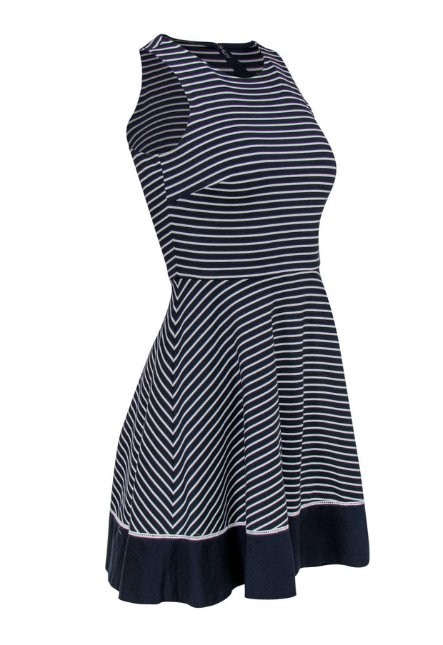 Current Boutique-Kate Spade - Navy & White Striped Fit & Flare Dress Sz 00