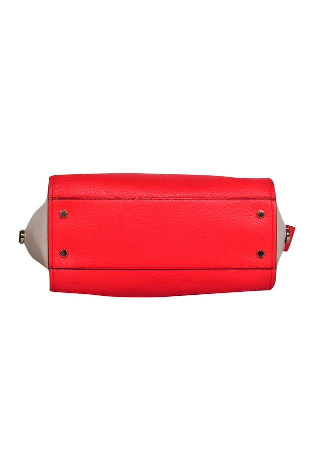 Current Boutique-Kate Spade - Neon Coral, Beige, & Black Colorblock Handbag