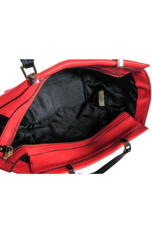 Current Boutique-Kate Spade - Neon Coral, Beige, & Black Colorblock Handbag
