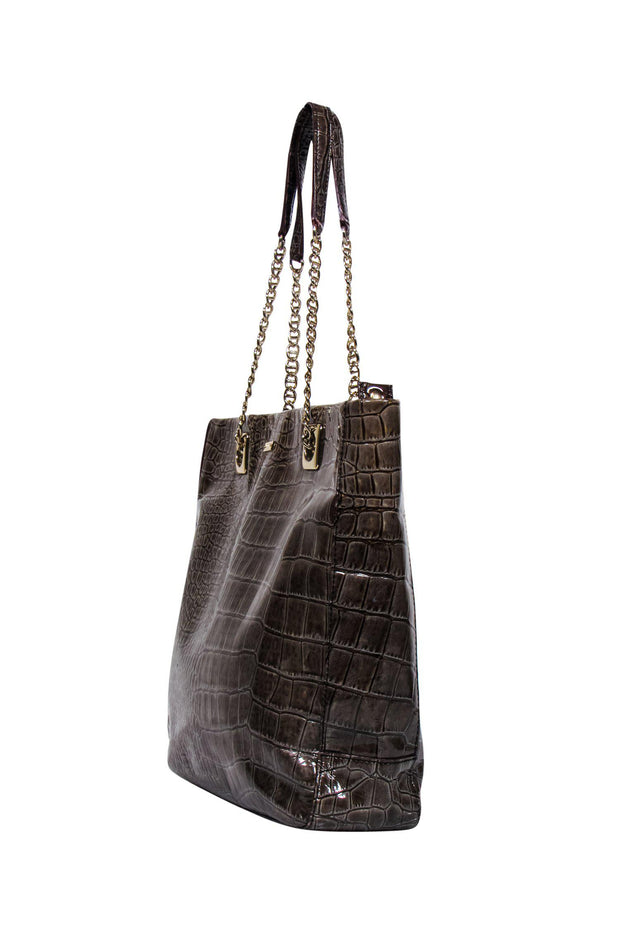  Women Alligator Print Top Handle Bag Embossed Crocodile Pattern  Handbag Tote Bag(Black) : Clothing, Shoes & Jewelry