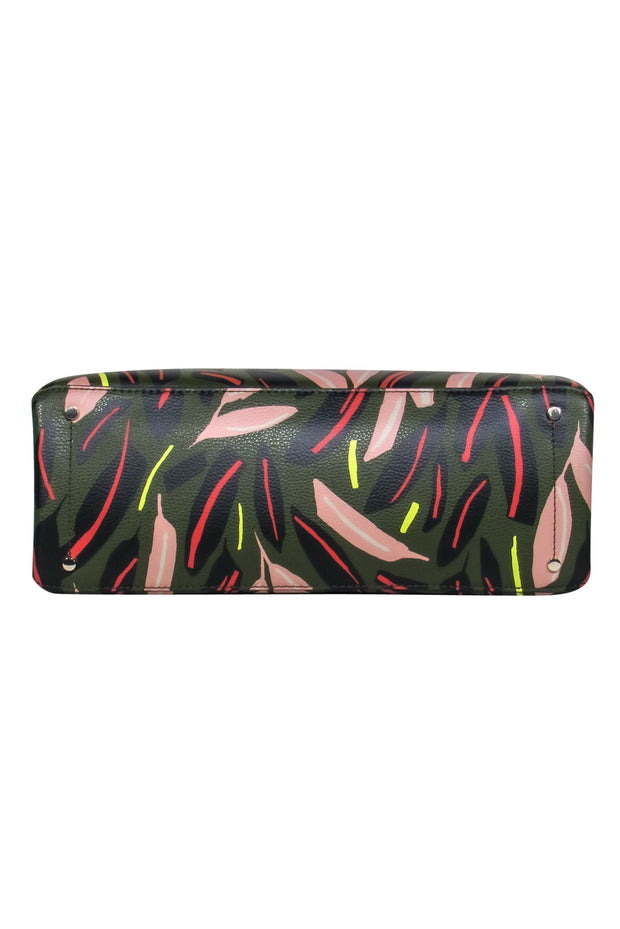 Current Boutique-Kate Spade - Olive Green & Multicolor Leaf Print Tote Bag w/ Strap