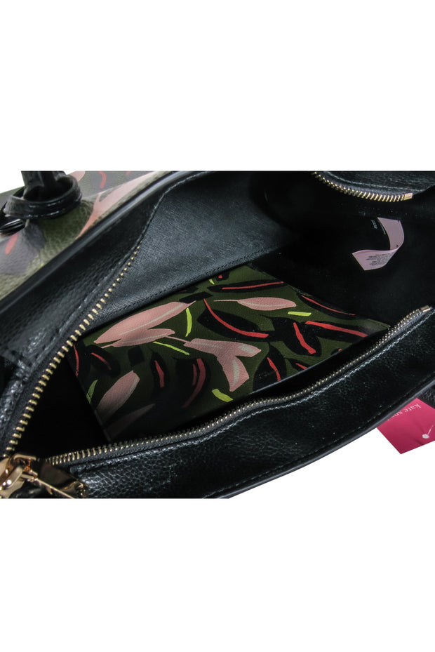 Current Boutique-Kate Spade - Olive Green & Multicolor Leaf Print Tote Bag w/ Strap