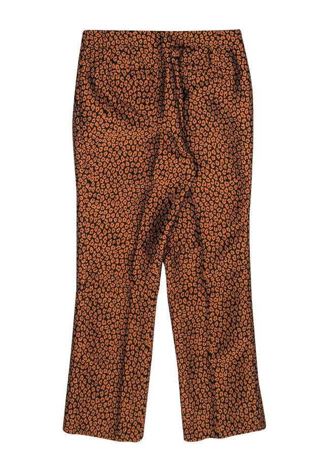 Current Boutique-Kate Spade - Orange & Black Leopard Print Straight Leg Trousers Sz 4