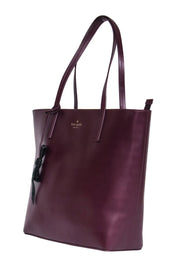Current Boutique-Kate Spade - Oxblood Smooth Large Leather Zippered Tote