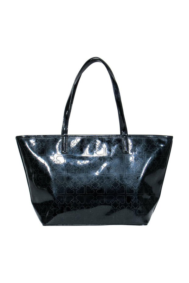 Kate Spade - Patent Black Leather Zip-Up Tote w/ Perforated Design –  Current Boutique