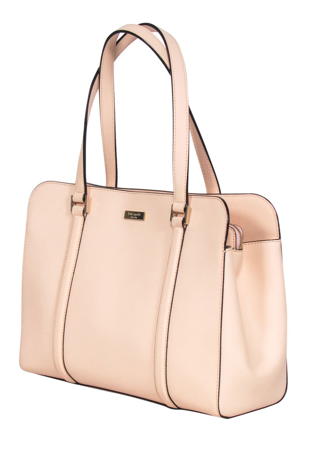 Kate Spade - Peach Pink Textured Leather Miles Carryall Satchel