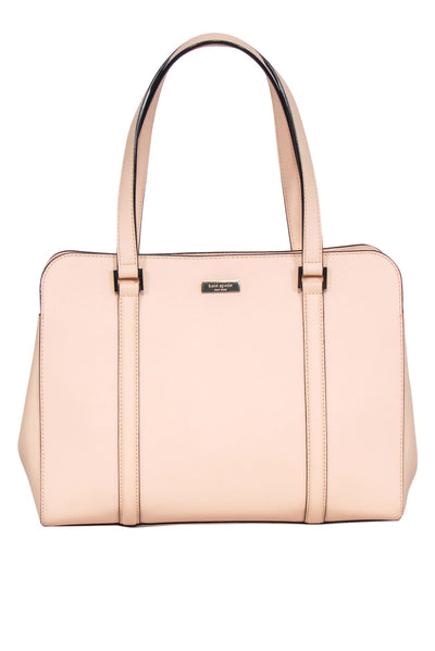Current Boutique-Kate Spade - Peach Pink Textured Leather "Miles" Carryall Satchel