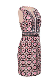 Current Boutique-Kate Spade - Pink Geometric Print Sleeveless Sheath Dress w/ Embroidered Trim Sz 8