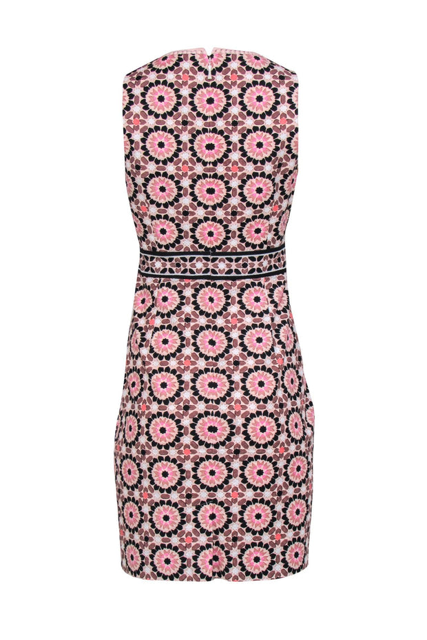 Current Boutique-Kate Spade - Pink Geometric Print Sleeveless Sheath Dress w/ Embroidered Trim Sz 8