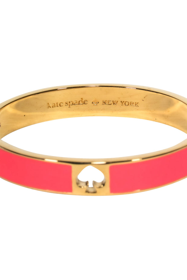 Current Boutique-Kate Spade - Pink & Gold Spade Cutout Bangle