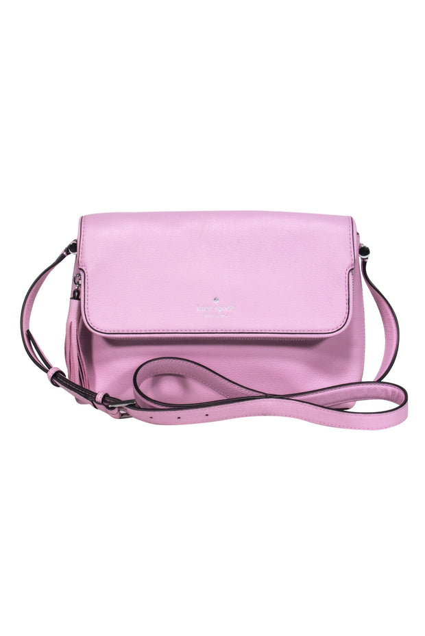 Kate Spade pink leather foldover crossbody bag with chain handle | ASOS