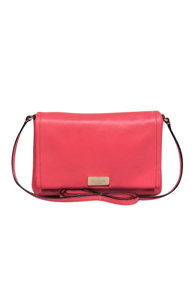 Current Boutique-Kate Spade - Pink Leather Fold-Over Crossbody Purse
