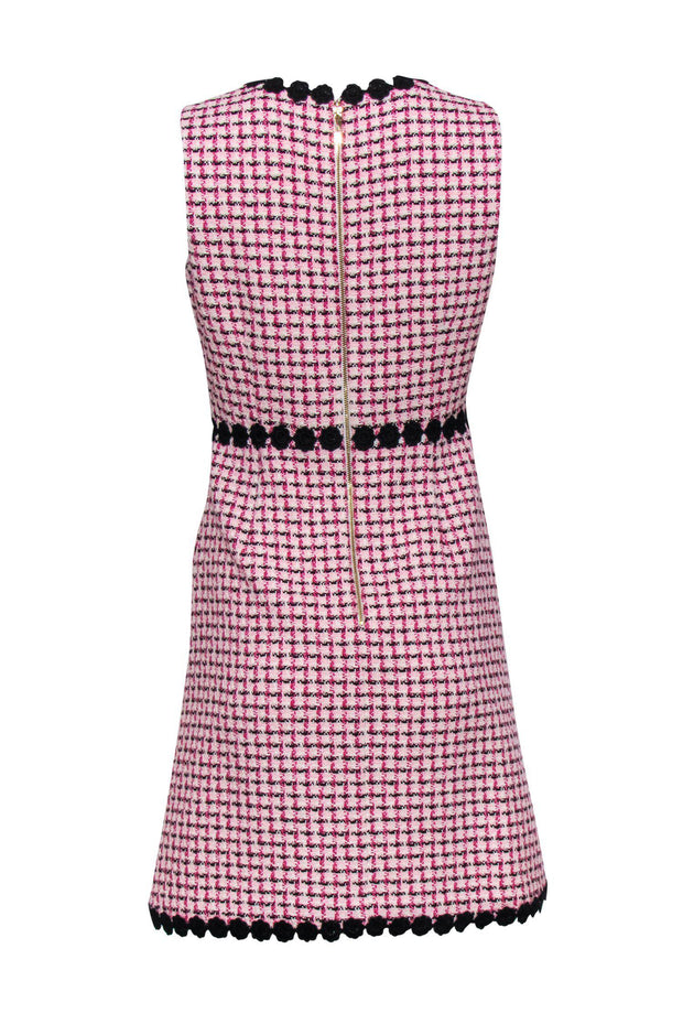 Current Boutique-Kate Spade - Pink Marbled Tweed Sheath Dress w/ Floral Trim Sz 4