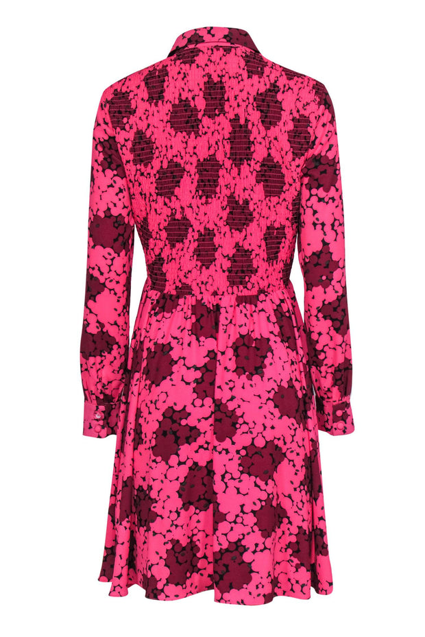 Current Boutique-Kate Spade - Pink & Maroon Abstract Floral Print Shirtdress Sz 8