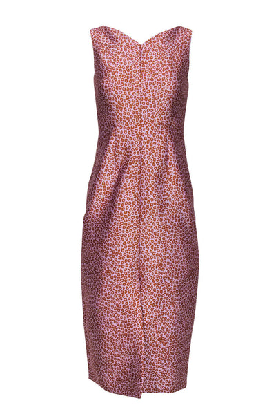 Current Boutique-Kate Spade - Pink & Orange Leopard Print Sleeveless Midi Dress Sz 0