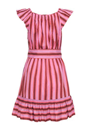 Current Boutique-Kate Spade - Pink & Orange Stripe Cotton Fit & Flare Sundress Sz S