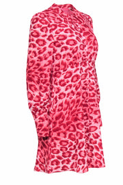 Current Boutique-Kate Spade - Pink & Red Cheetah Print Fit & Flare Dress w/ Buttons Sz 8