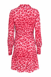 Current Boutique-Kate Spade - Pink & Red Cheetah Print Fit & Flare Dress w/ Buttons Sz 8