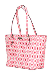 Current Boutique-Kate Spade - Pink & Red Ikat Print Tote Bag w/ Zipper Close