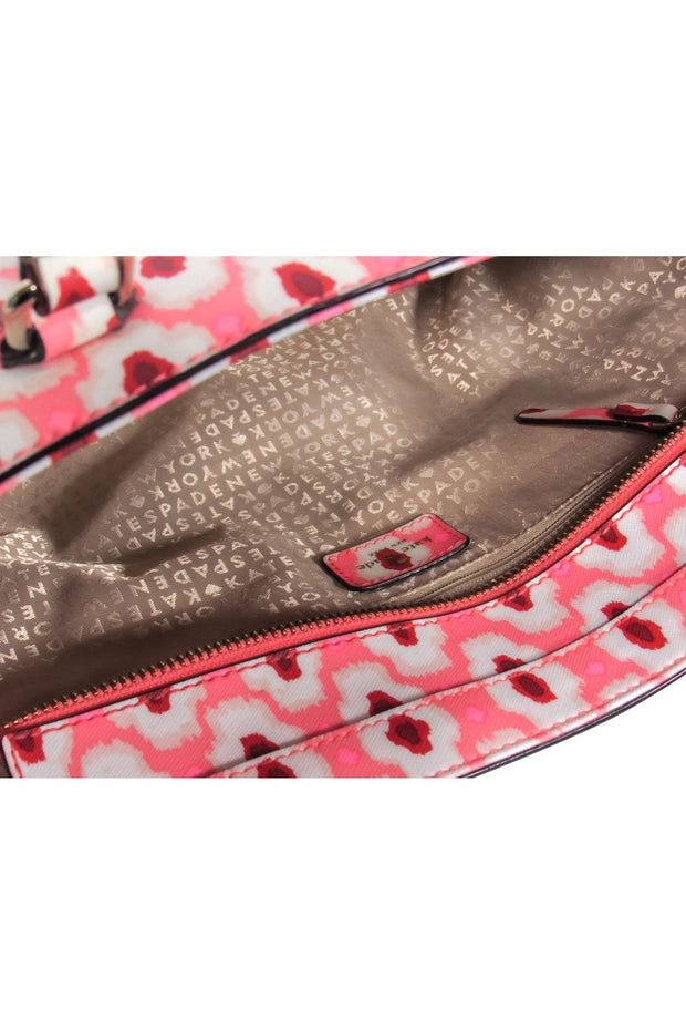 Current Boutique-Kate Spade - Pink & Red Ikat Print Tote Bag w/ Zipper Close