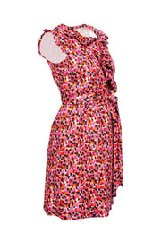 Current Boutique-Kate Spade - Purple, Pink & Orange Printed Wrap Dress w/ Ruffles Sz 4