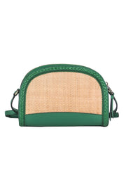 Current Boutique-Kate Spade - Raffia Crossbody Bag w/ Kelly Green Leather Trim